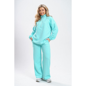 Костюм двойка женский 977 трикотаж 3Д (р-ры: 44-56) бирюза