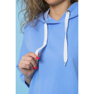 Костюм двойка женский 866 футер с лайкрой (р-ры: 44-58) голубой