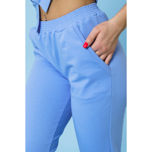 Костюм двойка женский 866 футер с лайкрой (р-ры: 44-58) голубой