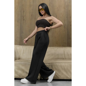 Брюки женские "Милана-2" 1385-6 костюмная ткань (р-ры: 46-60) черный