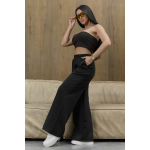 Брюки женские "Милана-2" 1385-6 костюмная ткань (р-ры: 46-60) черный