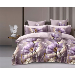 Постельное белье поплин стандарт на резинке П-3263 (последний размер) 2-сп.евр