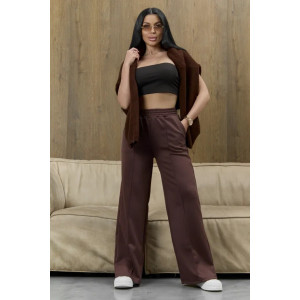 Брюки женские "Милана-2" 1385-5 костюмная ткань (р-ры: 46-60) коричневый