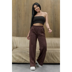 Брюки женские "Милана-2" 1385-5 костюмная ткань (р-ры: 46-60) коричневый