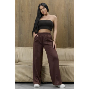 Брюки женские "Милана-2" 1385-5 костюмная ткань (р-ры: 46-60) коричневый