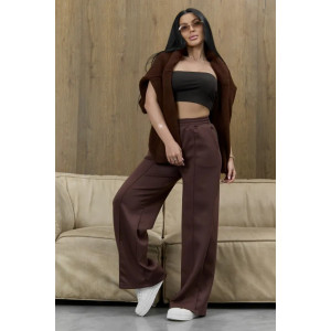 Брюки женские "Милана-2" 1385-5 костюмная ткань (р-ры: 46-60) коричневый