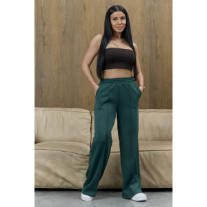 Брюки женские "Милана-2" 1385-4 костюмная ткань (р-ры: 46-60) зеленый