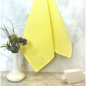 Полотенце кухонное вафельное "Сафия" 1032 желтый (последний размер) 40х60