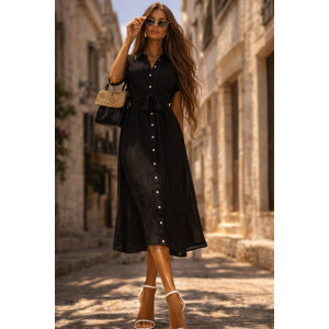 Платье женское ПЛ-140СНР/ЧЕР сингапур (р-ры: 42-58) черный