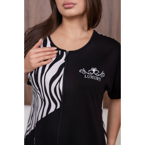 Халат женский 2090/3 кулирка (р-ры: 48-62) бежевый-черный