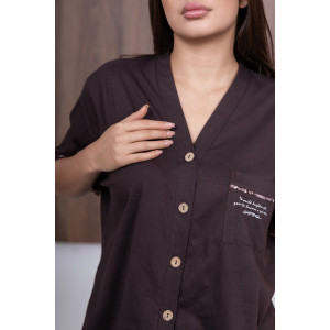 Костюм двойка женский 2161 кулирка (р-ры: 50-60) коричневый