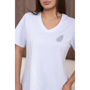 Футболка женская 2147 кулирка с лайкрой (р-ры: 48-62) белый