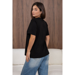 Футболка женская 2147/1 кулирка с лайкрой (р-ры: 48-62) черный