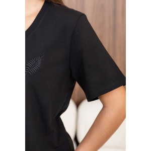 Футболка женская 2147/1 кулирка с лайкрой (р-ры: 48-62) черный