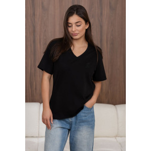Футболка женская 2147/1 кулирка с лайкрой (р-ры: 48-62) черный