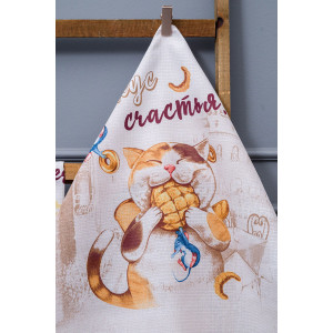 Набор кухонный из 3-х полотенец вафельное полотно "Вкусное настроение" (последний размер) 60х48 см (3 шт.)