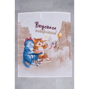Набор кухонный из 3-х полотенец вафельное полотно "Вкусное настроение" (последний размер) 60х48 см (3 шт.)
