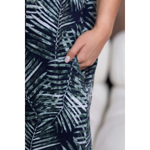 Халат женский 2066/3 кулирка (р-ры: 48-62) синий-зеленый