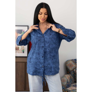 Рубашка женская 2176 кулирка (р-ры: 48-62) синий Рубашка женская 2176 кулирка (р-ры: 48-62) синий