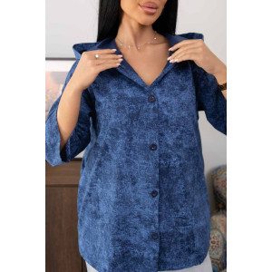 Рубашка женская 2176 кулирка (р-ры: 48-62) синий Рубашка женская 2176 кулирка (р-ры: 48-62) синий