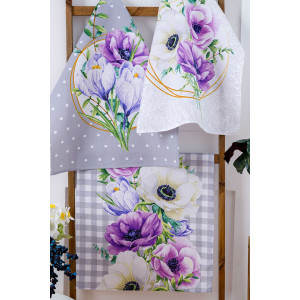 Набор кухонный из 3-х полотенец рогожка "Серенада купон" (последний размер) 60х48 см (3 шт.)