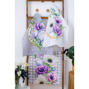 Набор кухонный из 3-х полотенец рогожка "Серенада купон" (последний размер) 60х48 см (3 шт.)