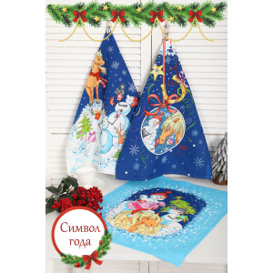 Набор кухонный из 3-х полотенец рогожка №32592 (последний размер) 60х48 см (3 шт.)