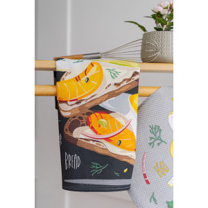 Набор кухонный из 3-х полотенец вафельное полотно "Завтрак" (последний размер) 60х48 см (3 шт.)