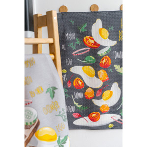 Набор кухонный из 3-х полотенец вафельное полотно "Завтрак" (последний размер) 60х48 см (3 шт.)