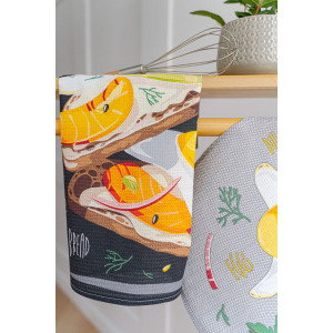 Набор кухонный из 3-х полотенец вафельное полотно "Завтрак" (последний размер) 60х48 см (3 шт.)