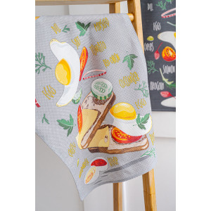 Набор кухонный из 3-х полотенец вафельное полотно "Завтрак" (последний размер) 60х48 см (3 шт.)