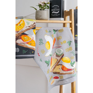 Набор кухонный из 3-х полотенец вафельное полотно "Завтрак" (последний размер) 60х48 см (3 шт.)