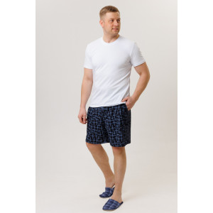 Шорты мужские №1942/4 кулирка (р-ры: 50-60) синие плюсики