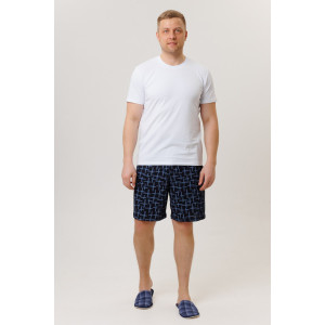 Шорты мужские №1942/4 кулирка (р-ры: 50-60) синие плюсики