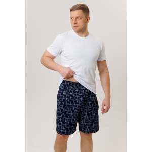 Шорты мужские №1942/4 кулирка (р-ры: 50-60) синие плюсики