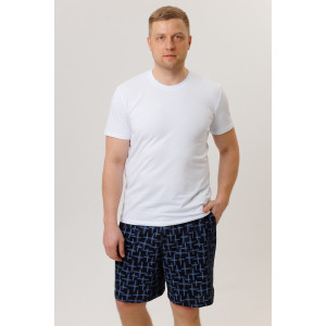 Шорты мужские №1942/4 кулирка (р-ры: 50-60) синие плюсики