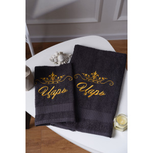 Полотенце махровое с вышивкой №14419/8 "Царь" графит (последний размер) 50х90 Полотенце махровое с вышивкой №14419/8 "Царь" графит (последний размер) 50х90