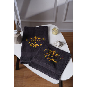 Полотенце махровое с вышивкой №14419/8 "Царь" графит (последний размер) 50х90 Полотенце махровое с вышивкой №14419/8 "Царь" графит (последний размер) 50х90