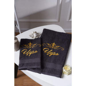 Полотенце махровое с вышивкой №14419/8 "Царь" графит (последний размер) 50х90 Полотенце махровое с вышивкой №14419/8 "Царь" графит (последний размер) 50х90