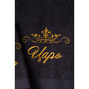 Полотенце махровое с вышивкой №14419/8 "Царь" графит (последний размер) 50х90 Полотенце махровое с вышивкой №14419/8 "Царь" графит (последний размер) 50х90