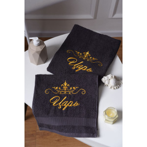 Полотенце махровое с вышивкой №14419/8 "Царь" графит (последний размер) 50х90 Полотенце махровое с вышивкой №14419/8 "Царь" графит (последний размер) 50х90