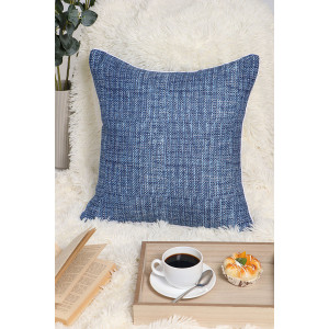 Наволочка декоративная на молнии №50021 рогожка синий (последний размер) 45х45