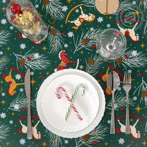 Скатерть из рогожки "Лошадки" (последний размер) 220х145 Скатерть из рогожки "Лошадки" (последний размер) 220х145