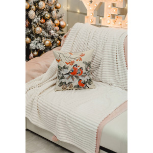 Наволочка-чехол декоративная на молнии гобелен "Снегири" (последний размер) 38х38 Наволочка-чехол декоративная на молнии гобелен "Снегири" (последний размер) 38х38