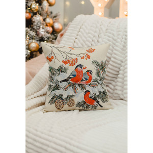 Наволочка-чехол декоративная на молнии гобелен "Снегири" (последний размер) 38х38 Наволочка-чехол декоративная на молнии гобелен "Снегири" (последний размер) 38х38