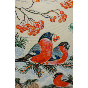 Наволочка-чехол декоративная на молнии гобелен "Снегири" (последний размер) 38х38 Наволочка-чехол декоративная на молнии гобелен "Снегири" (последний размер) 38х38