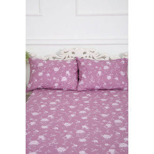 Простыня классическая поплин "Пиония" компаньон (последний размер) 180х215