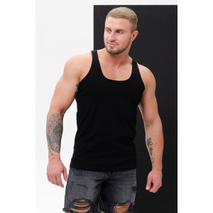 Майка мужская №14483 "Захар" кулирка (р-ры: 46-72) черный - набор 3 шт. 