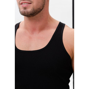 Майка мужская №14483 "Захар" кулирка (р-ры: 46-72) черный - набор 3 шт. 