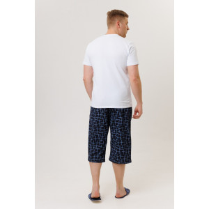 Бриджи мужские №2225/2 кулирка (р-ры: 50-60) синие плюсики